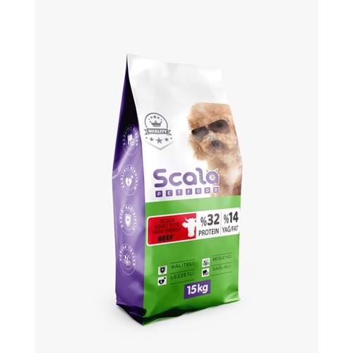 Scala Adult Dog High Energy 32/14 Beef 15 Kg.