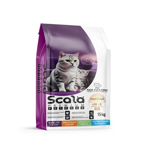 Scala Adult Cat Basıc 26/9 Chıcken Multı Color 15 Kg