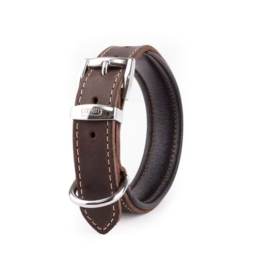 Canini Analin Deri Kahve Köpek Tasması 2 Cm 29-37 Cm XS