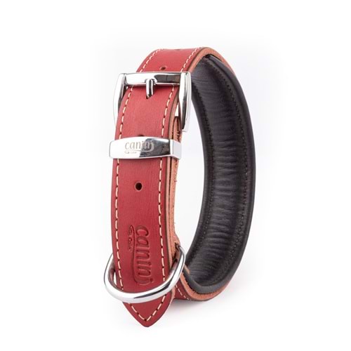 Canini Analin Deri Kırmızı Köpek Tasması 2 Cm 29-37 Cm Xs