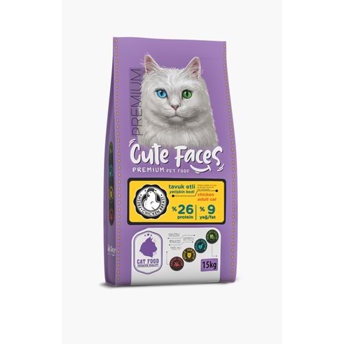 Cute Faces Tavuklu Kedi Maması 1 Kg
