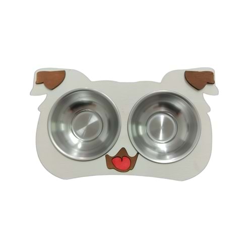 Kedi Ve Köpek Figürlü Mama Ve Su Kabı İkili
