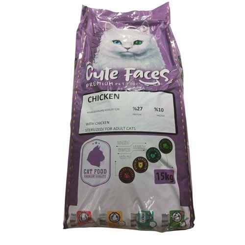 Cute Faces Cat Sterilized 27/10 Chıcken 1 Kg