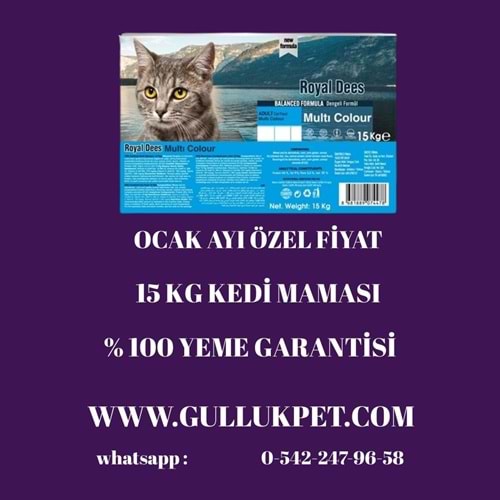 Royal Dees Renkli Kedi Maması 15 Kg