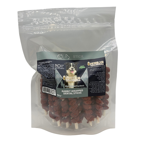 NobilusTavşan Sargılı DENTAL Çubukları Köpek Ödül maması 12 cm 500 gr