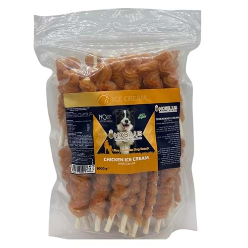 Nobilus Havuçlu Tavuklu Dondurma Köpek Ödül maması 12,5cm 1 Kg