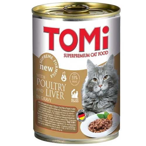 Tomi Kanatlı & Ciğerli Gravy Soslu Kedi Konservesi 400 Gr
