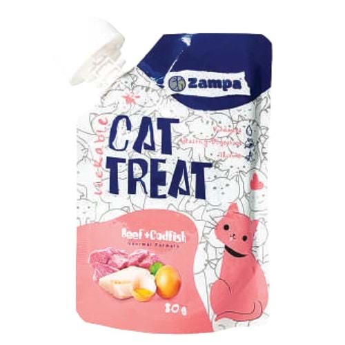 Zampa Puding Kedi Ödülü - Dana Etli & Morina Balıklı 80 Gr