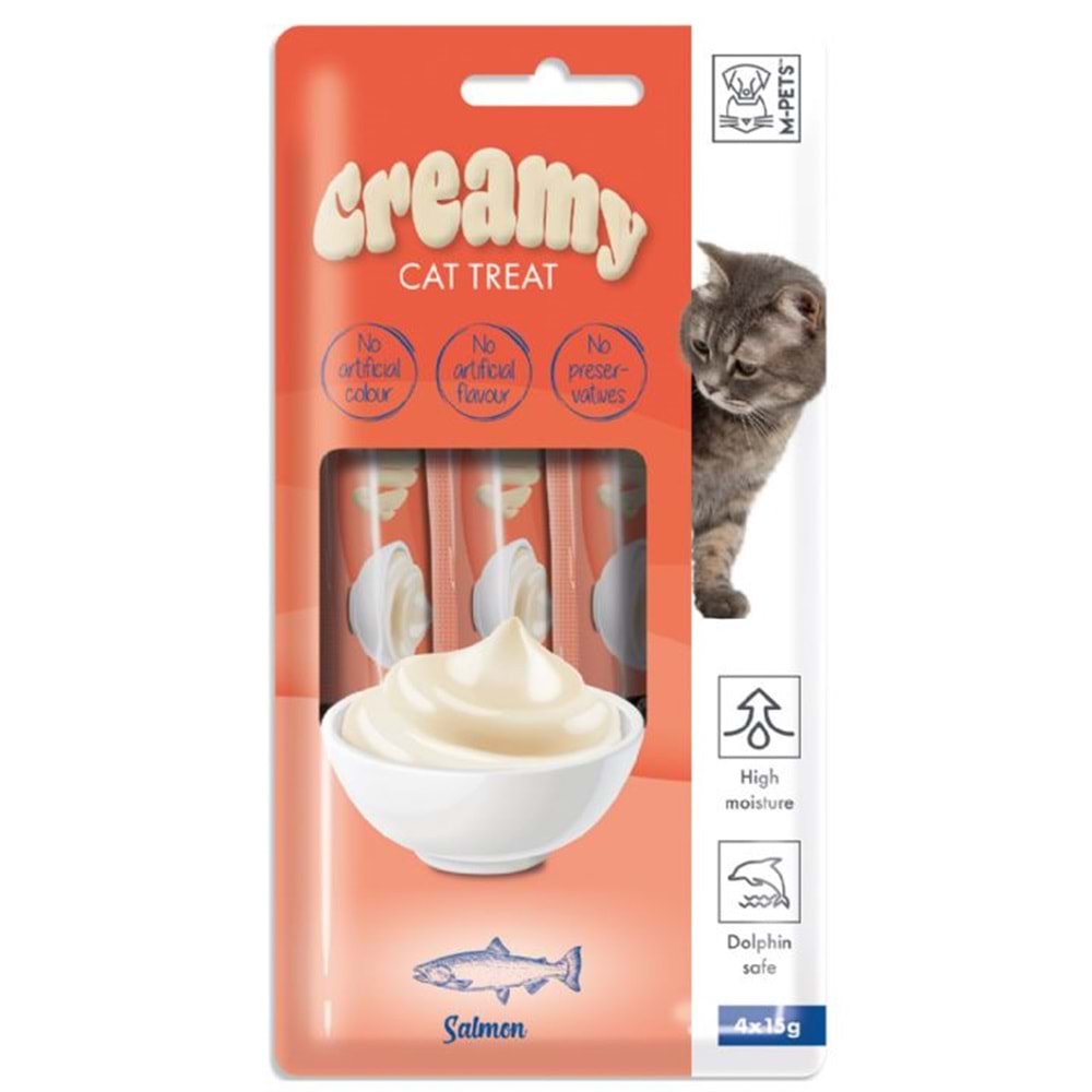 M-Pets Creamy Somon Balıklı Kedi Ödülü 4X15Gr