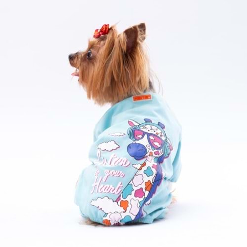 24903 Bebe Mavi Giraffe Pijama Tulum