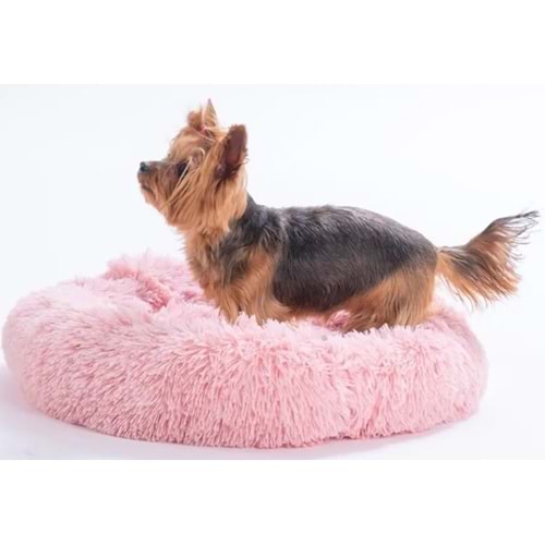 Pembe Donut Kedi Köpek Yatağı-L
