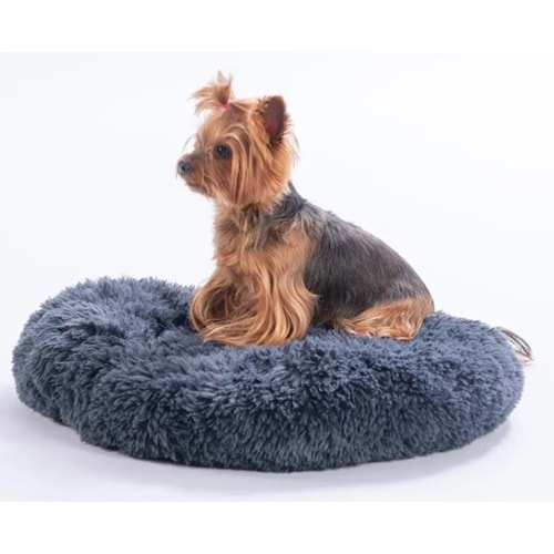 Antrasit Donut Kedi Köpek Yatağı-L