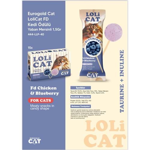 Eurogold Cat Lolicat Fd Kedi Ödülü Yaban Mersini 1,5 Gr