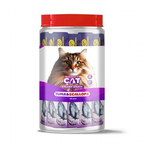 Eurogold Cat Sıvı Kedi Ödülü Ton-Deniz Tarağı 30X15Gr
