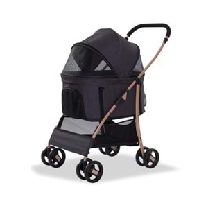 Eurodog Katlanabilir Köpek Arabası Siyah 64X50X98 Cm