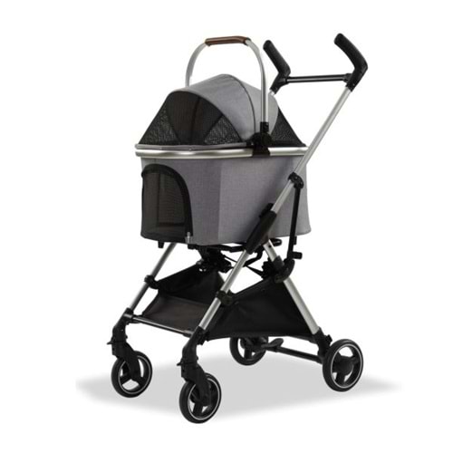 Eurodog Katlanabilir Köpek Arabası K.Gri 60X44X100 Cm