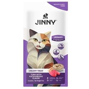 Jinny Creamy Ton Balıklı ve Deniz Taraklı Sıvı Kedi Ödül Maması 5x15 gr