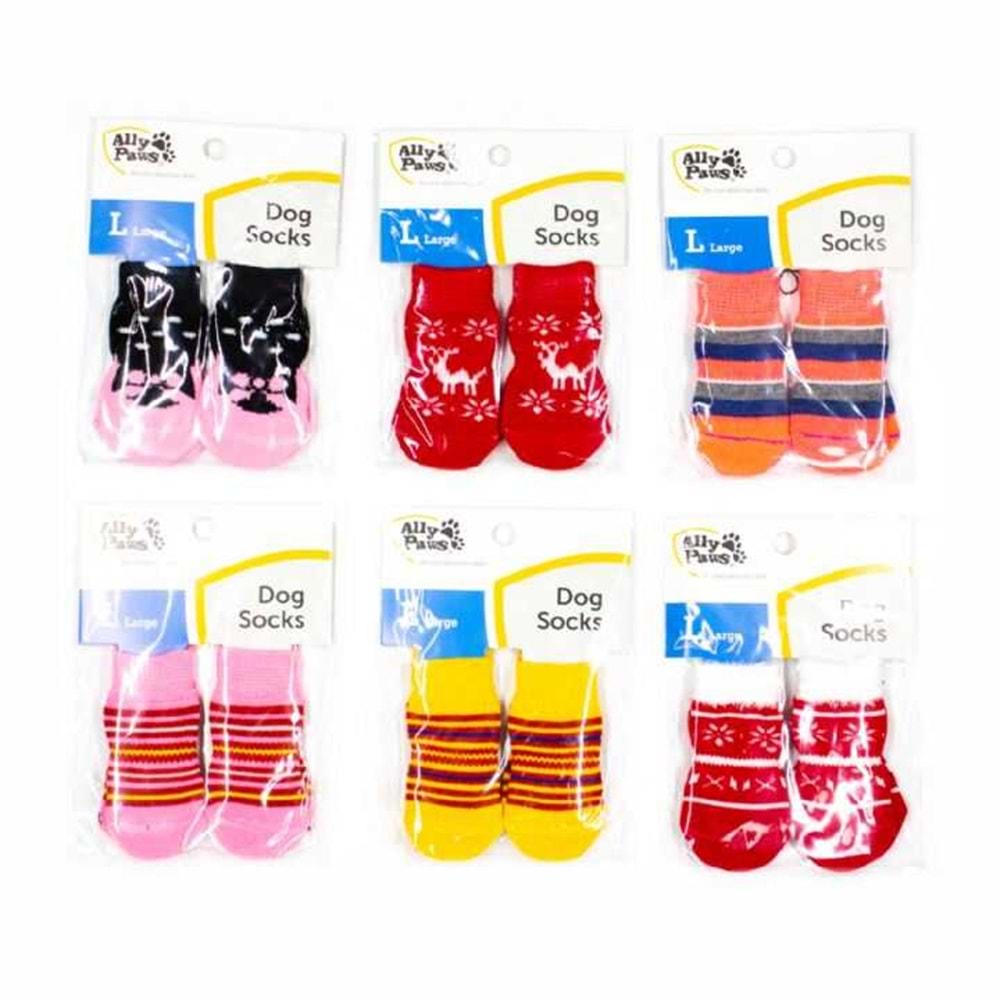 Ally Paws Köpekler İçin Kaymaz Taban Çorap Medium