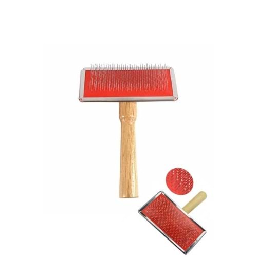 Ahşap Saplı Top Başlı Kedi Köpek Tarağı 11*8 Cm