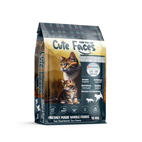 Cute Faces Premium Adult Cat 27/10 Multicolor 15 Kg