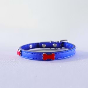 Kemik Desenli Deri Boyun Tasması