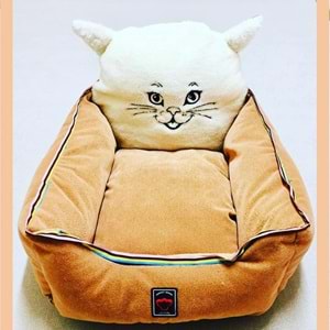 Daisy Kedi Başlıklı Minderli Yatak