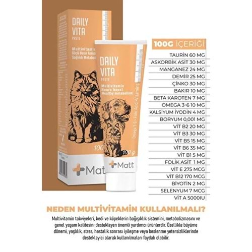 Matt Daıly Vıta Multivitamin Paste 100 Gr