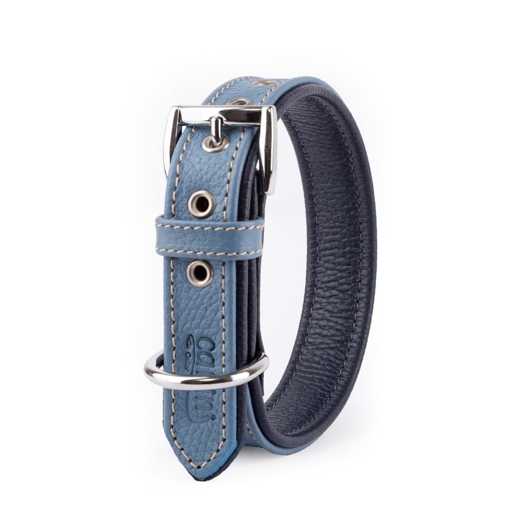 Canini Flotter Deri Laci-Turkuaz Köpek Tasması 4 Cm 54-64 Cm Xl