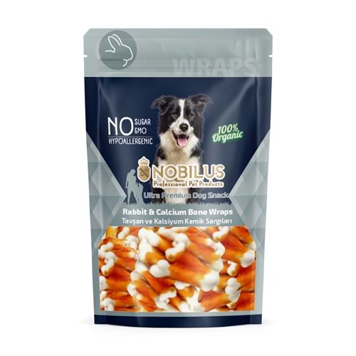 Nobilus Tavşan Sargılı Kalsiyum Kemik Köpek Ödülü 80Gr