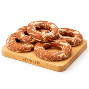 Nobilus Mermerli Sığır Eti Donut köpek ödül maması 3 inç / 7 cm 1 Kg