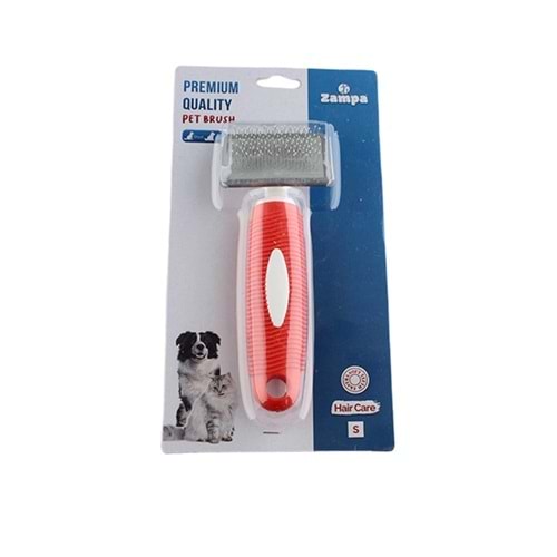 Zampa Kedi Ve Köpek Bakım Fırçası Small 16X6Cm, Kırmızı
